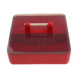 Maxbell Divided Serving Tray with Lid Dustproof for Chinese New Year Wedding Kitchen red and 1 layer