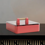 Maxbell Divided Serving Tray with Lid Dustproof for Chinese New Year Wedding Kitchen red and 1 layer