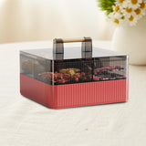 Maxbell Divided Serving Tray with Lid Dustproof for Chinese New Year Wedding Kitchen red 2 layer