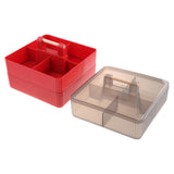 Maxbell Divided Serving Tray with Lid Dustproof for Chinese New Year Wedding Kitchen red 3 layer
