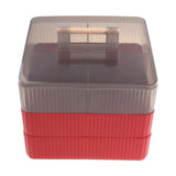Maxbell Divided Serving Tray with Lid Dustproof for Chinese New Year Wedding Kitchen red 3 layer