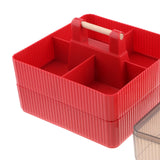 Maxbell Divided Serving Tray with Lid Dustproof for Chinese New Year Wedding Kitchen red 3 layer