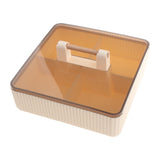 Maxbell Divided Serving Tray with Lid Dustproof for Chinese New Year Wedding Kitchen Cream 1 layer