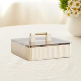 Maxbell Divided Serving Tray with Lid Dustproof for Chinese New Year Wedding Kitchen Cream 1 layer