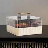 Maxbell Divided Serving Tray with Lid Dustproof for Chinese New Year Wedding Kitchen Cream 2 layer