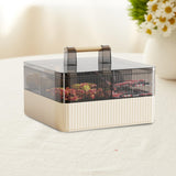 Maxbell Divided Serving Tray with Lid Dustproof for Chinese New Year Wedding Kitchen Cream 2 layer