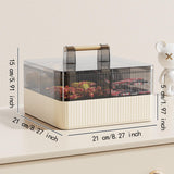 Maxbell Divided Serving Tray with Lid Dustproof for Chinese New Year Wedding Kitchen Cream 2 layer