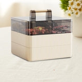 Maxbell Divided Serving Tray with Lid Dustproof for Chinese New Year Wedding Kitchen Cream 3 layer