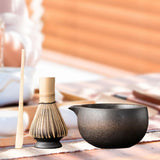 Maxbell Matcha Set for Tea Lovers Tea Making Tools Set Bamboo Matcha Whisk and Stand grey bowl