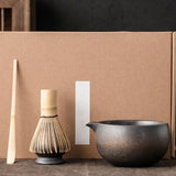 Maxbell Matcha Set for Tea Lovers Tea Making Tools Set Bamboo Matcha Whisk and Stand grey bowl