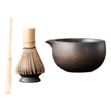Maxbell Matcha Set for Tea Lovers Tea Making Tools Set Bamboo Matcha Whisk and Stand grey bowl