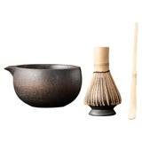 Maxbell Matcha Set for Tea Lovers Tea Making Tools Set Bamboo Matcha Whisk and Stand grey bowl