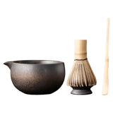 Maxbell Matcha Set for Tea Lovers Tea Making Tools Set Bamboo Matcha Whisk and Stand grey bowl