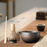 Maxbell Matcha Set for Tea Lovers Tea Making Tools Set Bamboo Matcha Whisk and Stand grey bowl