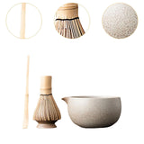 Maxbell Matcha Set for Tea Lovers Tea Making Tools Set Bamboo Matcha Whisk and Stand white bowl