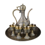 Maxbell Coffee Pot Set Metal Vintage Style Serving Set for Bedroom Dining Room Party