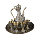 Maxbell Coffee Pot Set Metal Vintage Style Serving Set for Bedroom Dining Room Party