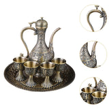 Maxbell Coffee Pot Set Metal Vintage Style Serving Set for Bedroom Dining Room Party