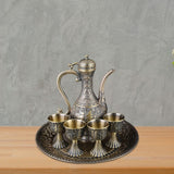 Maxbell Coffee Pot Set Metal Vintage Style Serving Set for Bedroom Dining Room Party