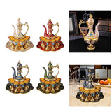 Maxbell Teapot Tea Tray Metal Cups Metal Wine Glass Jug Set for Party Living Wedding white