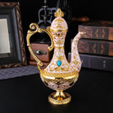 Maxbell Teapot Tea Tray Metal Cups Metal Wine Glass Jug Set for Party Living Wedding white