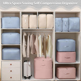 Maxbell Self Compression Organizer Bag Zipper Quilt Storage Bag for Clothes Blankets