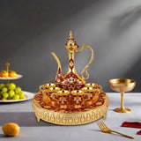 Maxbell Tea Set Antique Vintage Turkish Coffee Set for Living Room Kitchen Tea Table