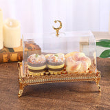 Maxbell Cake Stand with Acrylic Lid Butter Dish for Desserts Cakes Banquets Supplies Golden