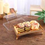 Maxbell Cake Stand with Acrylic Lid Butter Dish for Desserts Cakes Banquets Supplies Golden