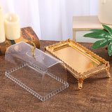 Maxbell Cake Stand with Acrylic Lid Butter Dish for Desserts Cakes Banquets Supplies Golden