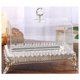 Maxbell Cake Stand with Acrylic Lid Butter Dish for Desserts Cakes Banquets Supplies Silver