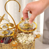 Maxbell Dried Fruit Tray with Lid Dessert Serving Tray for Living Room Kitchen Party