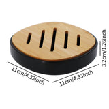 Maxbell Soap Holder No Slip Home Decor Container Soap Rack for Home Bathtub Bathroom black bamboo