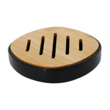 Maxbell Soap Holder No Slip Home Decor Container Soap Rack for Home Bathtub Bathroom black bamboo
