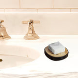 Maxbell Soap Holder No Slip Home Decor Container Soap Rack for Home Bathtub Bathroom black bamboo