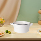 Maxbell Salad Bowl Ceramic Double Ear Decorative Serving Bowl for Yogurt Snacks Rice Without lid