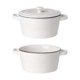 Maxbell Salad Bowl Ceramic Double Ear Decorative Serving Bowl for Yogurt Snacks Rice Without lid