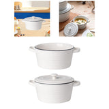 Maxbell Salad Bowl Ceramic Double Ear Decorative Serving Bowl for Yogurt Snacks Rice Without lid