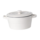 Maxbell Salad Bowl Ceramic Double Ear Decorative Serving Bowl for Yogurt Snacks Rice with lid