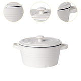 Maxbell Salad Bowl Ceramic Double Ear Decorative Serving Bowl for Yogurt Snacks Rice with lid