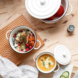 Maxbell Salad Bowl Ceramic Double Ear Decorative Serving Bowl for Yogurt Snacks Rice with lid