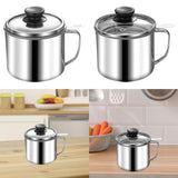 Maxbell Bacon Grease Container 1.3L Grease Strainer for Kitchen Restaurant Household With Lid