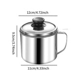 Maxbell Bacon Grease Container 1.3L Grease Strainer for Kitchen Restaurant Household With Lid