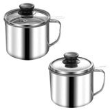 Maxbell Bacon Grease Container 1.3L Grease Strainer for Kitchen Restaurant Household With Lid