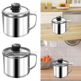 Maxbell Bacon Grease Container 1.3L Grease Strainer for Kitchen Restaurant Household With Lid