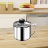 Maxbell Bacon Grease Container 1.3L Grease Strainer for Kitchen Restaurant Household With Glass Lid