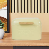 Maxbell Bread Storage Box Retro Countertop Pastry Kitchen Storage for Pantry Kitchen light yellow
