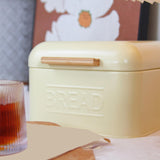 Maxbell Bread Storage Box Retro Countertop Pastry Kitchen Storage for Pantry Kitchen light yellow