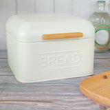 Maxbell Bread Storage Box Retro Countertop Pastry Kitchen Storage for Pantry Kitchen Ivory White