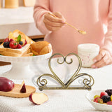 Maxbell Iron Napkin Holder Modern Hollow Out for Countertop Coffee Shop Picnic Table Heart